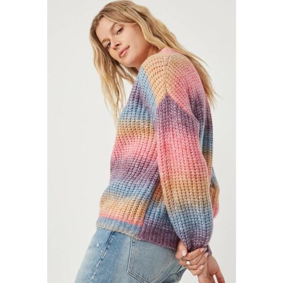 HAYDEN Paige Misses Ombre Rainbow Chunky Knit Sweater Large - Picture 4 of 6